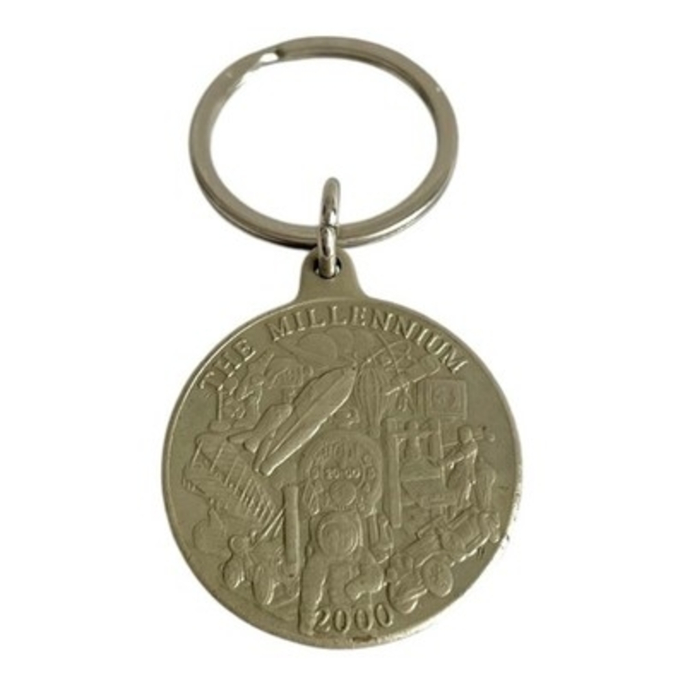 Vintage 2000 Millennium Key Chain Key Ring Full 2000 Calendar Very Good
